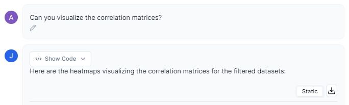 Correlation matrixes prompt for Julius