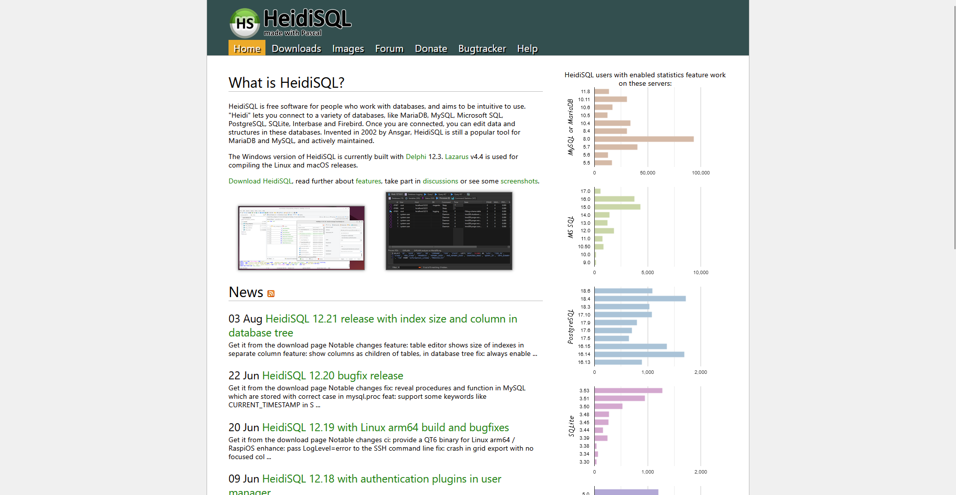 HeidiSQL homepage