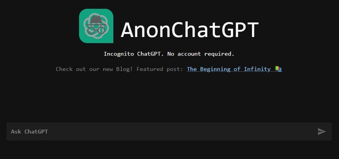 AnonChatGPT homepage