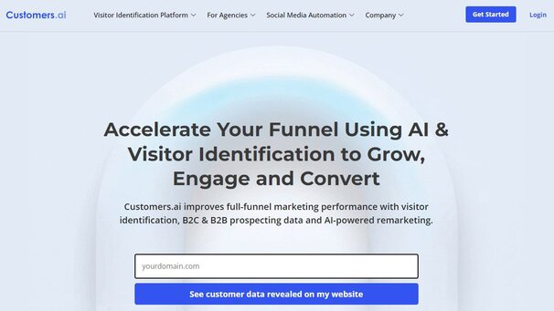 Customers.ai homepage