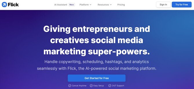 Flick AI homepage