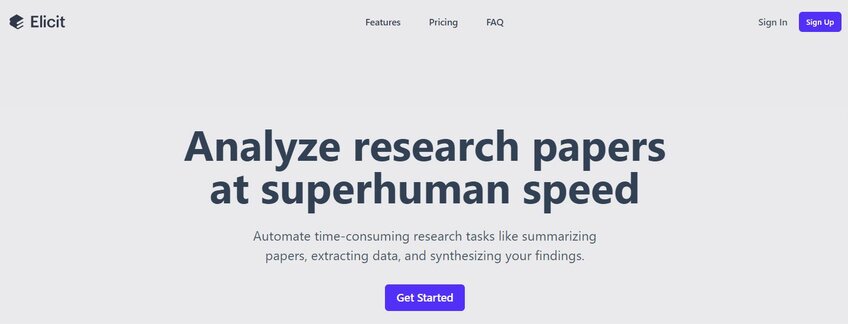 Elicit AI Analyze Research Papers Front Page