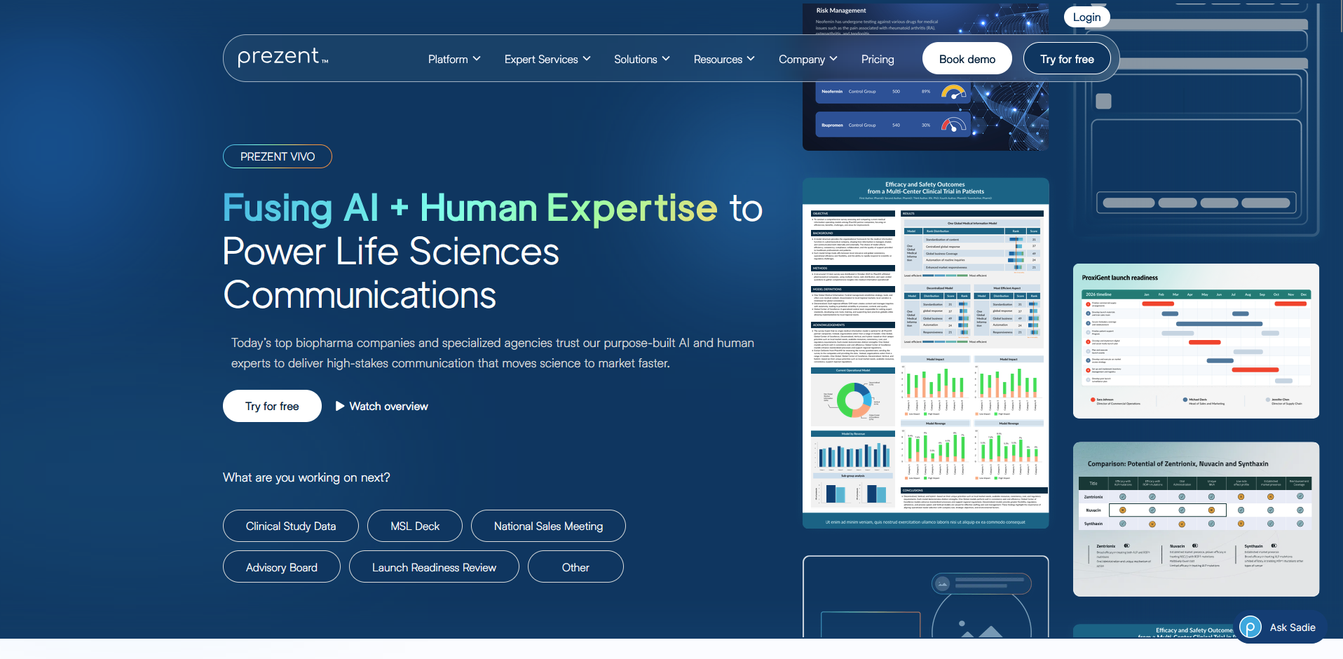Prezent.ai homepage