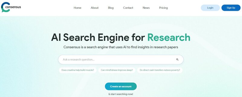 Consensus search engine for research homepage