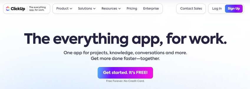 ClickUp calls itself the “everything app for work,” and that’s true to an extent. With a heavy focus on project management, this AI tool helps you figure out the behind-the-scenes of your business and how it correlates with your inevitable success. 