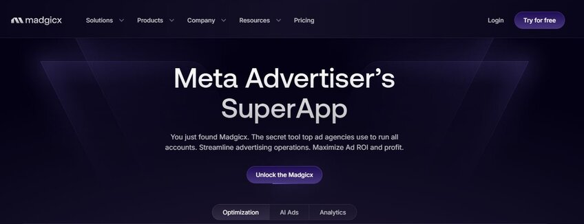 Madgicx is an AI tool that leverages extensive records of Facebook trends to generate new ads or modify existing ones. 