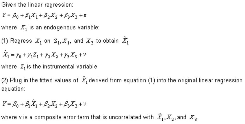 How to perform a two-stage least squares (2SLS) regression analysis