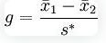 Hedges’ g formula