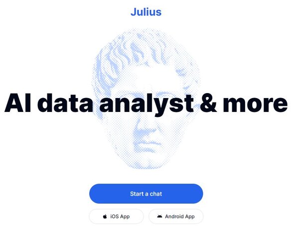 Julius AI homepage