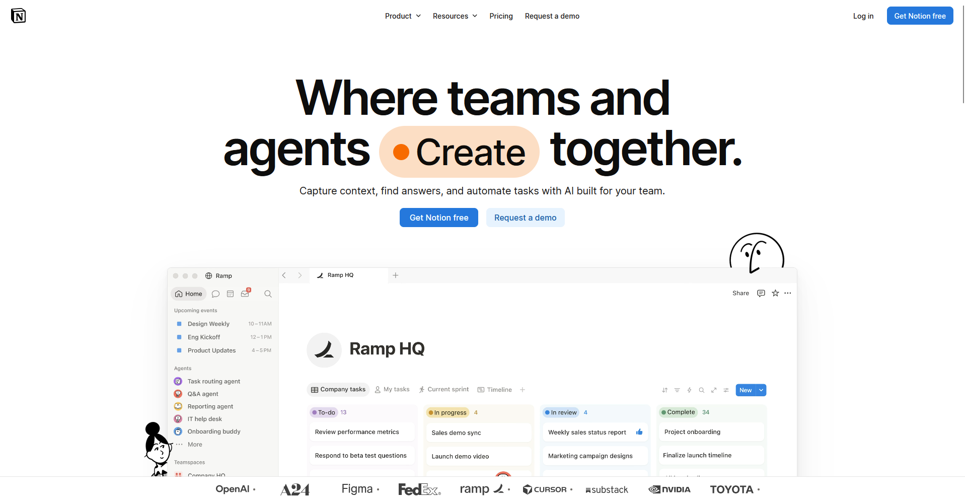Notion homepage