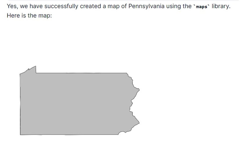 Pennsylvania map from maps library