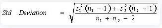 Hedges’ g Standard deviation formula