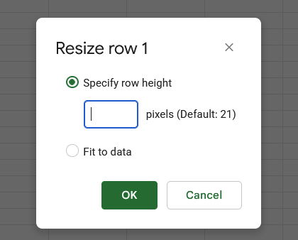 Text fitted in a Google Sheets cell