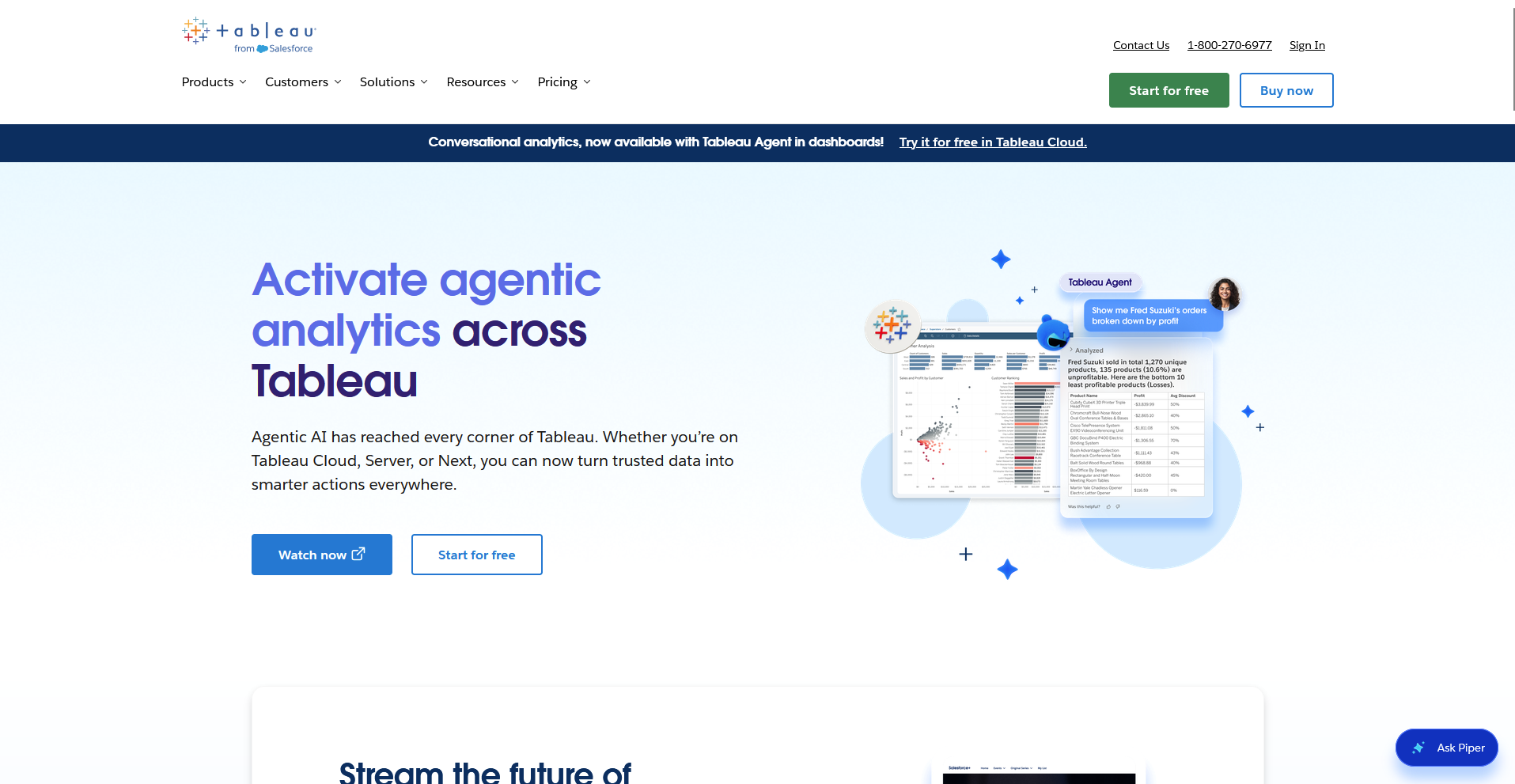 Tableau homepage
