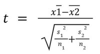 Independent samples t test formula when not assuming equal variances