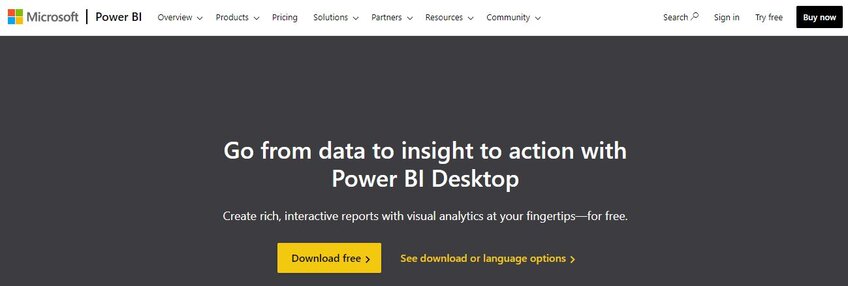 Microsoft PowerBI webpage