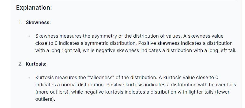 Explanation of Skewness and Kurtosis