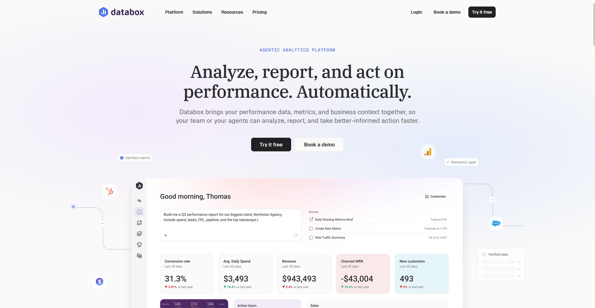 Databox homepage