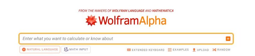 Wolfram Alpha homepage