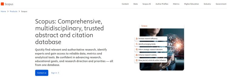 Scopus homepage