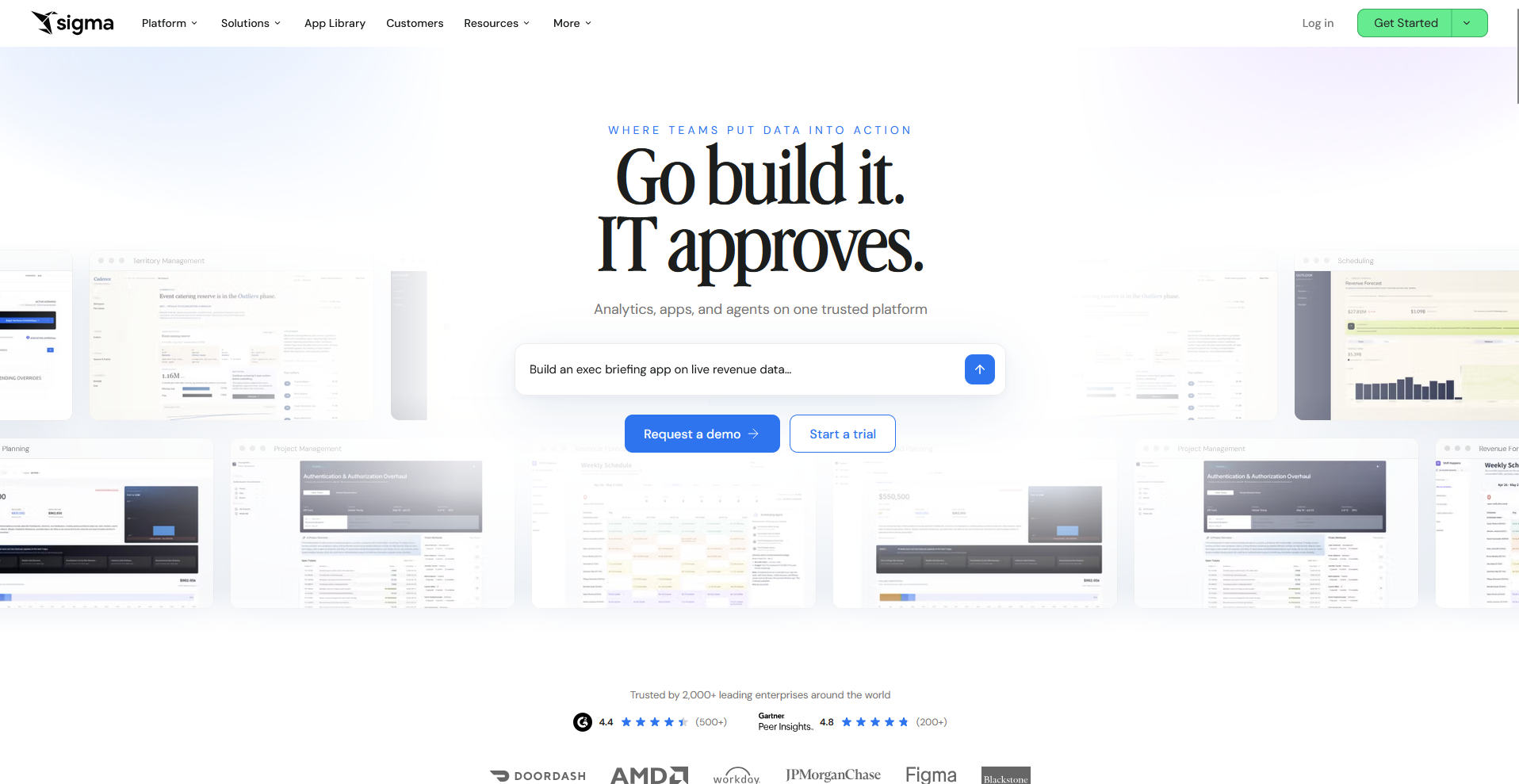 Sigma Computing homepage