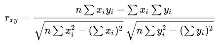 Pearson r Correlation Formula