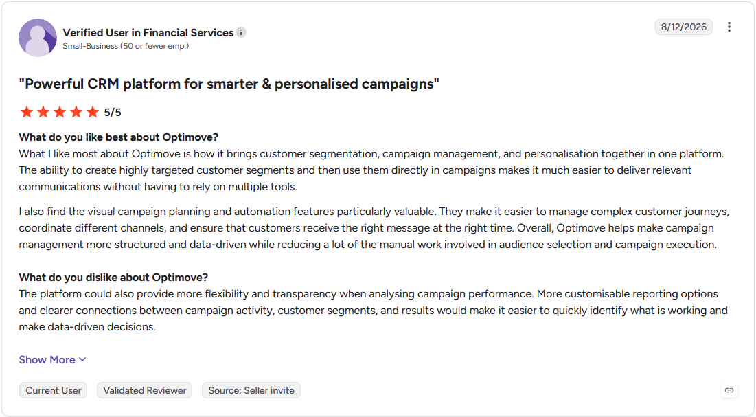 Review by Verified User in Financial Services on G2
