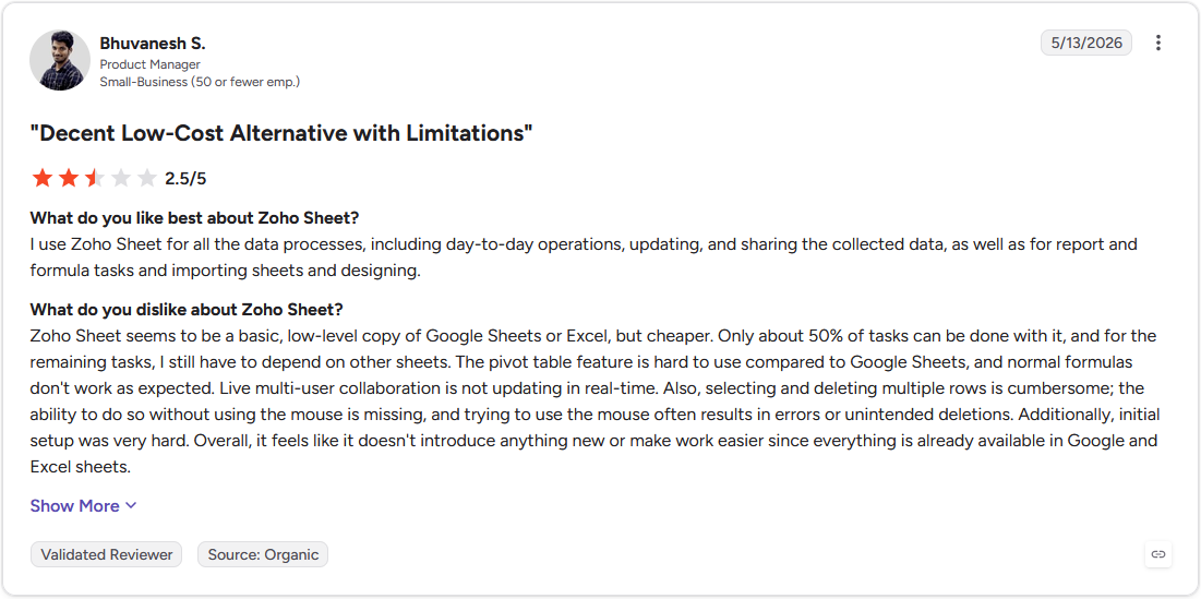Review by Bhuvanesh S. on G2