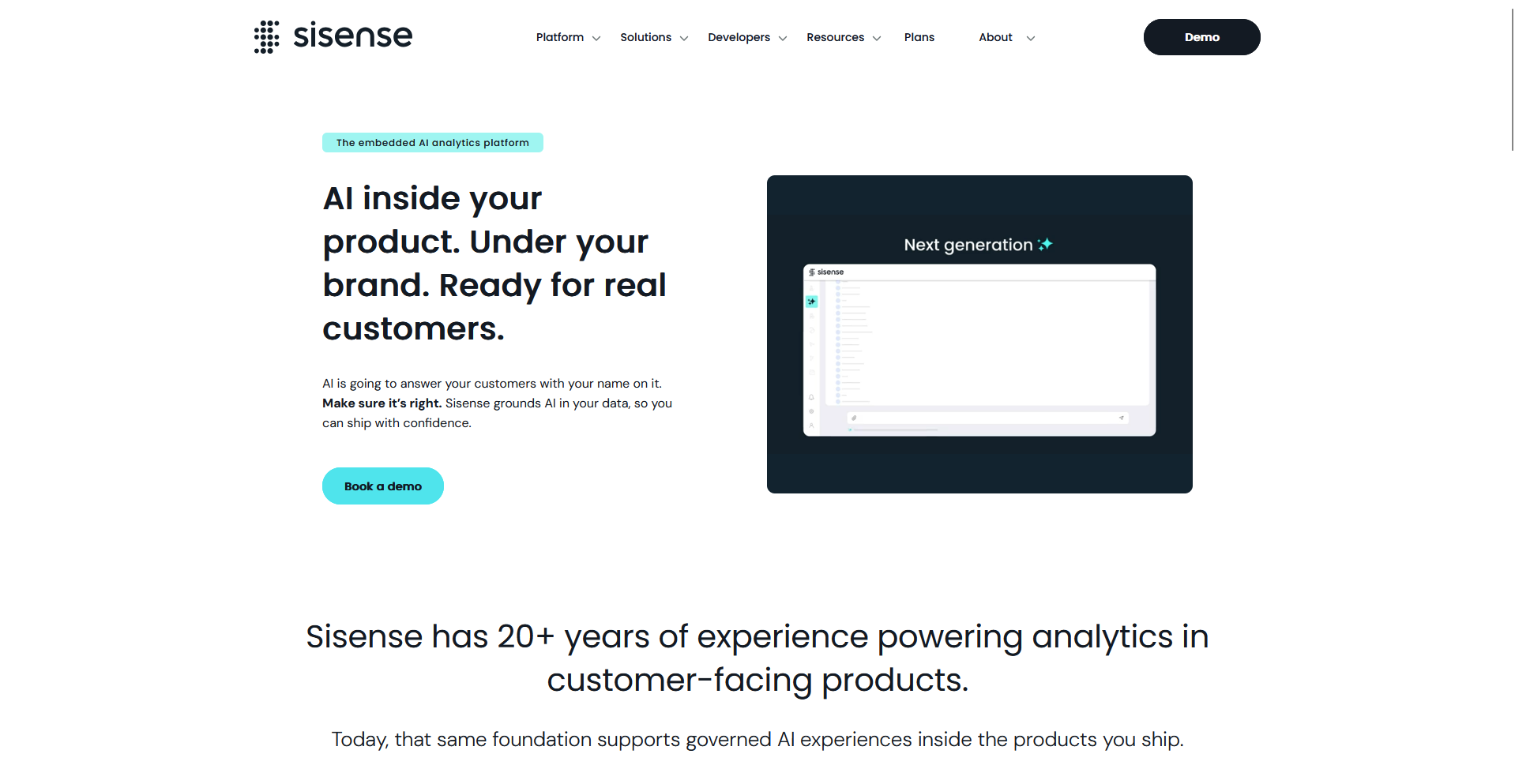 Sisense homepage