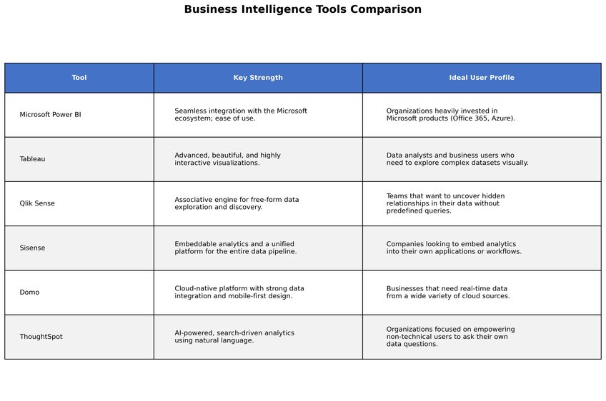Business Intelligence Tools Comparison