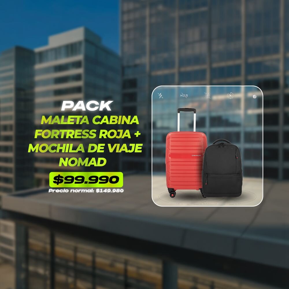 Pack Maleta Cabina + Mochila Grande