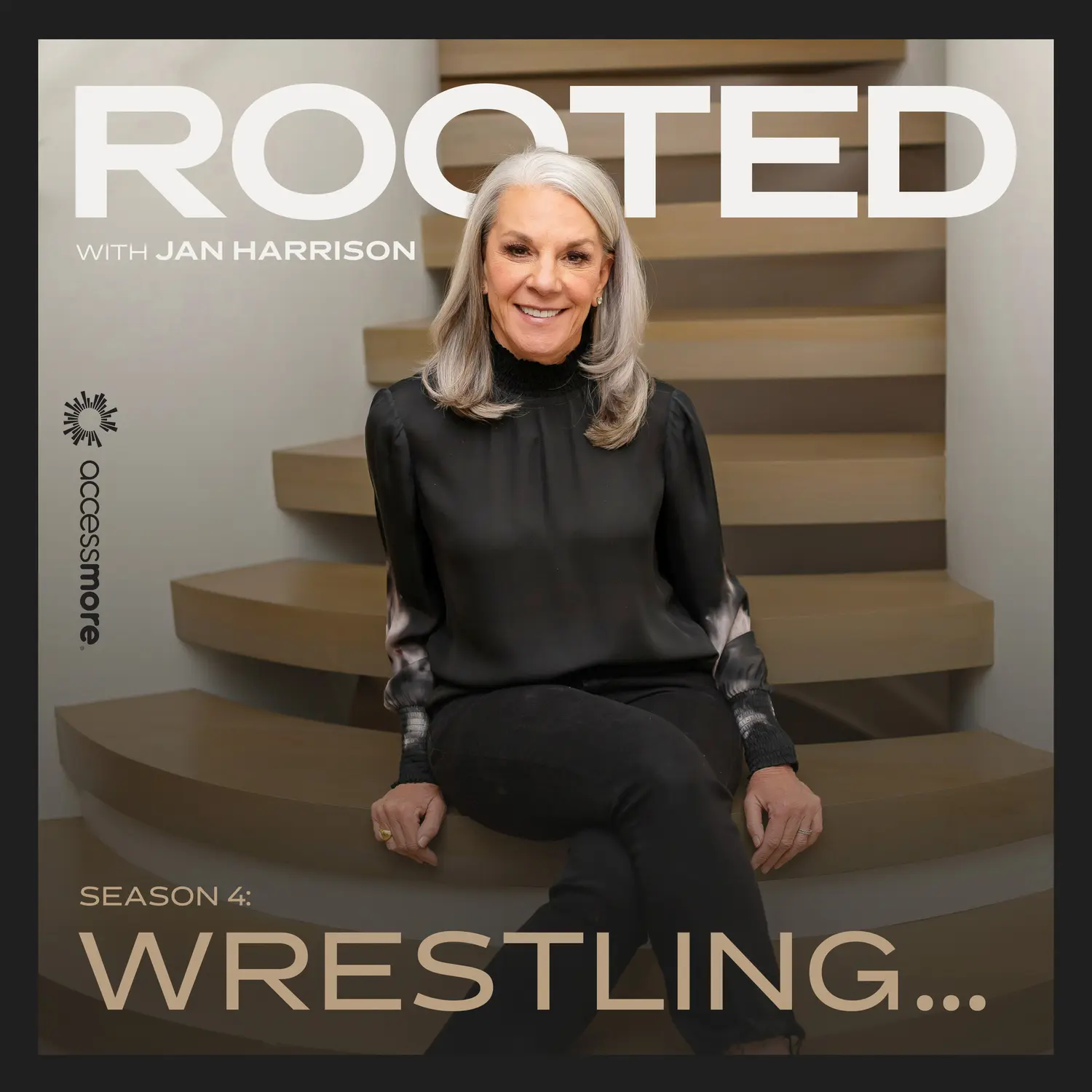 Jan Harrison with text ROOTED