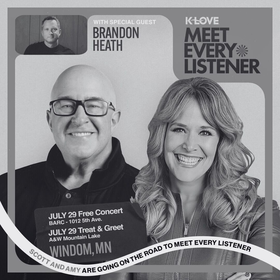 Meet KLOVE DJs Scott and Amy with special guest Brandon Heath in Windom Minnesota on July 29