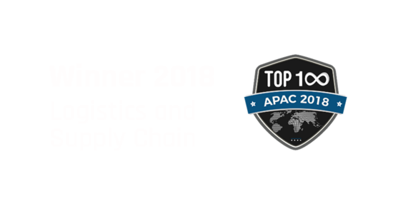 Winner 2018 Logistics and Supply Chain TOP 100 APAC logo.