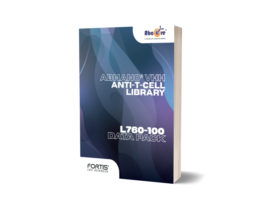 AbNano VHH Anti-T-Cell Library Data Pack L760-100 data pack, a phage display VHH library resource from Abcore, a Fortis Life Sciences brand