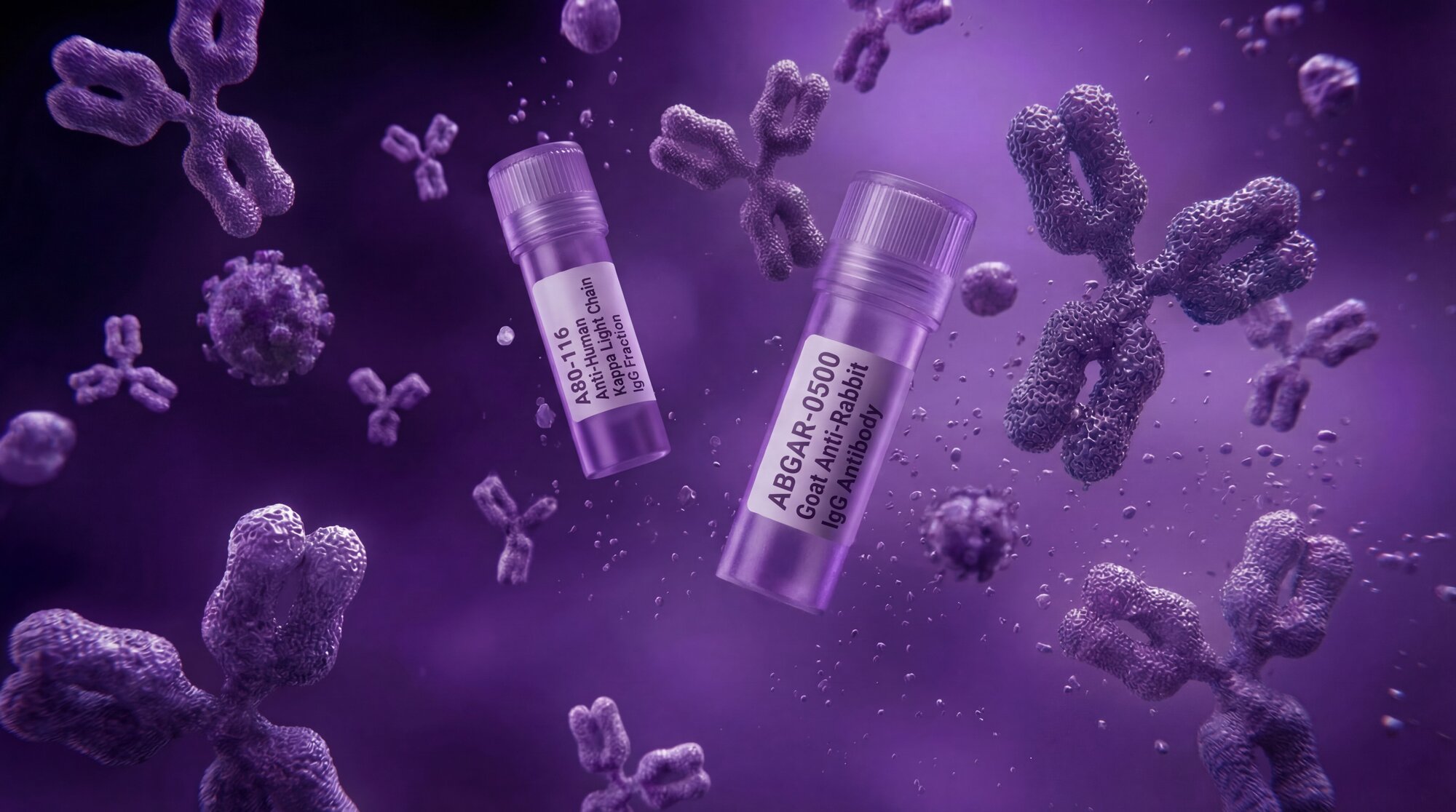 Static image of vials floating behind the page title