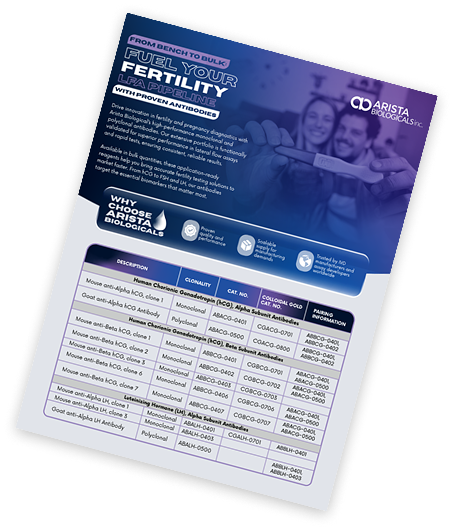 Arista Biologicals flyer titled Fuel Your Fertility