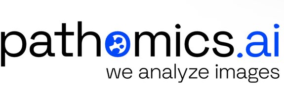 Pathomics.ai branding with a blue icon and the phrase ‘we analyze images.’