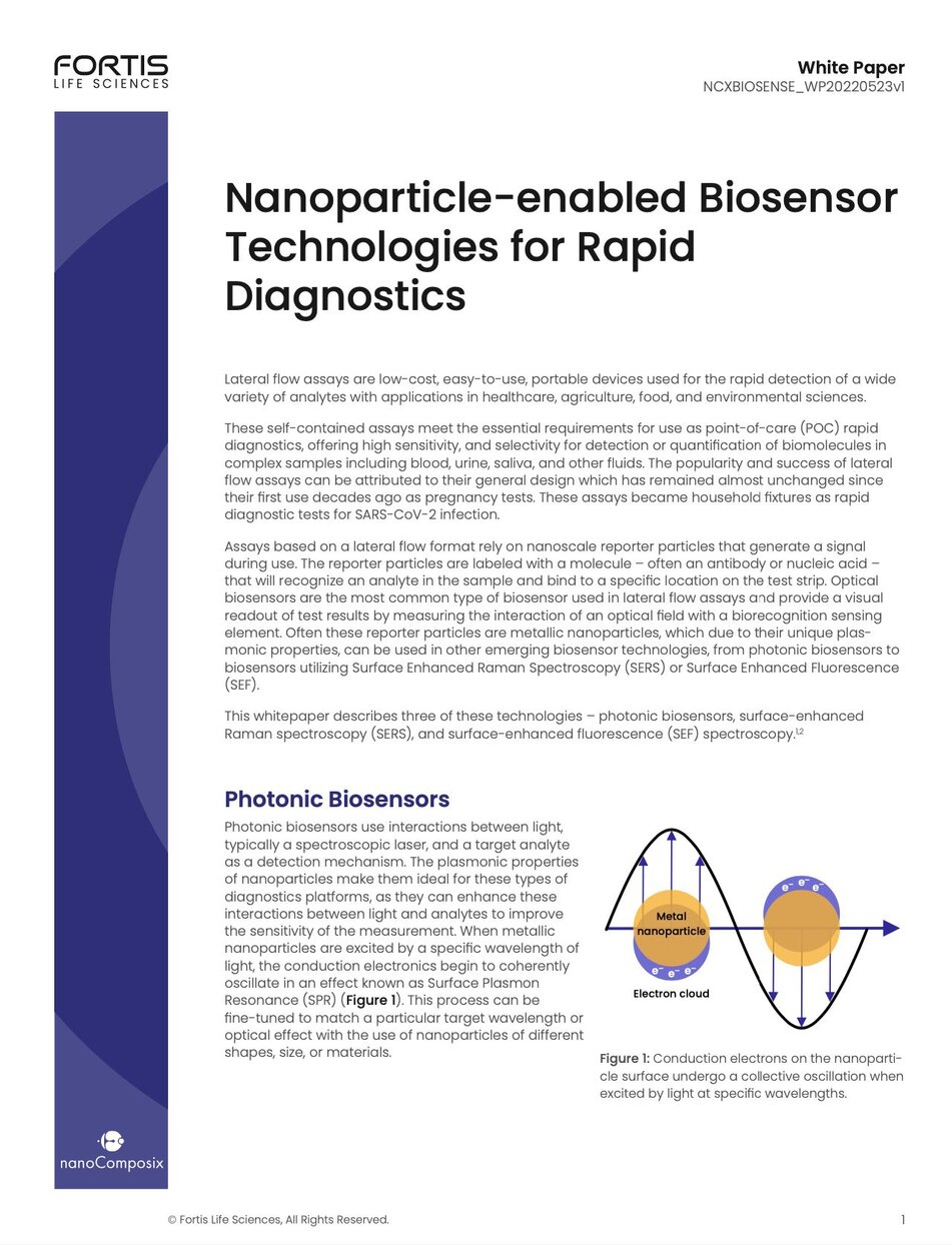 White paper: Nanoparticle-enabled Biosensor Technologies for Rapid Diagnostics by nanoComposix