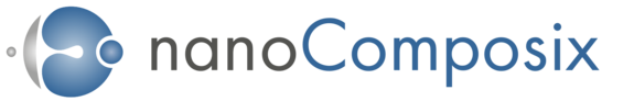 nanoComposix company logo with blue abstract design and text in gray and blue font.