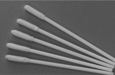 Image of lyophilized control swabs developed by Fortis Life Sciences