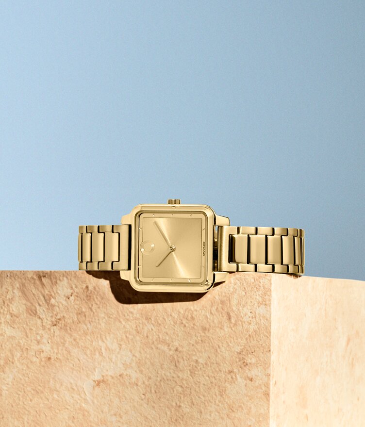 Movado Trend gold plated bracelet with square dial