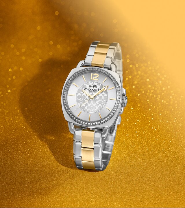 Coach Boyfriend two tone bracelet with crystals