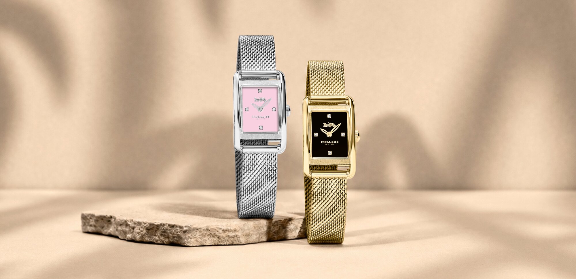 Coach Allie mesh in stainless steel and gold