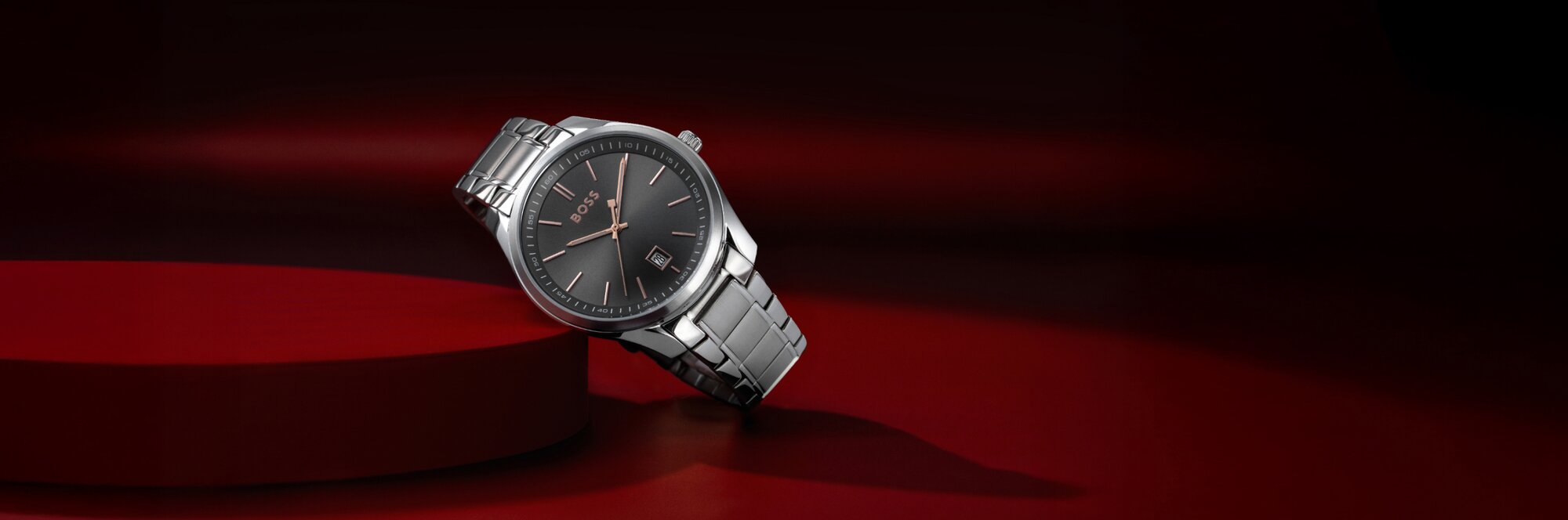 Boss Circuit stainless steel bracelet and grey dial