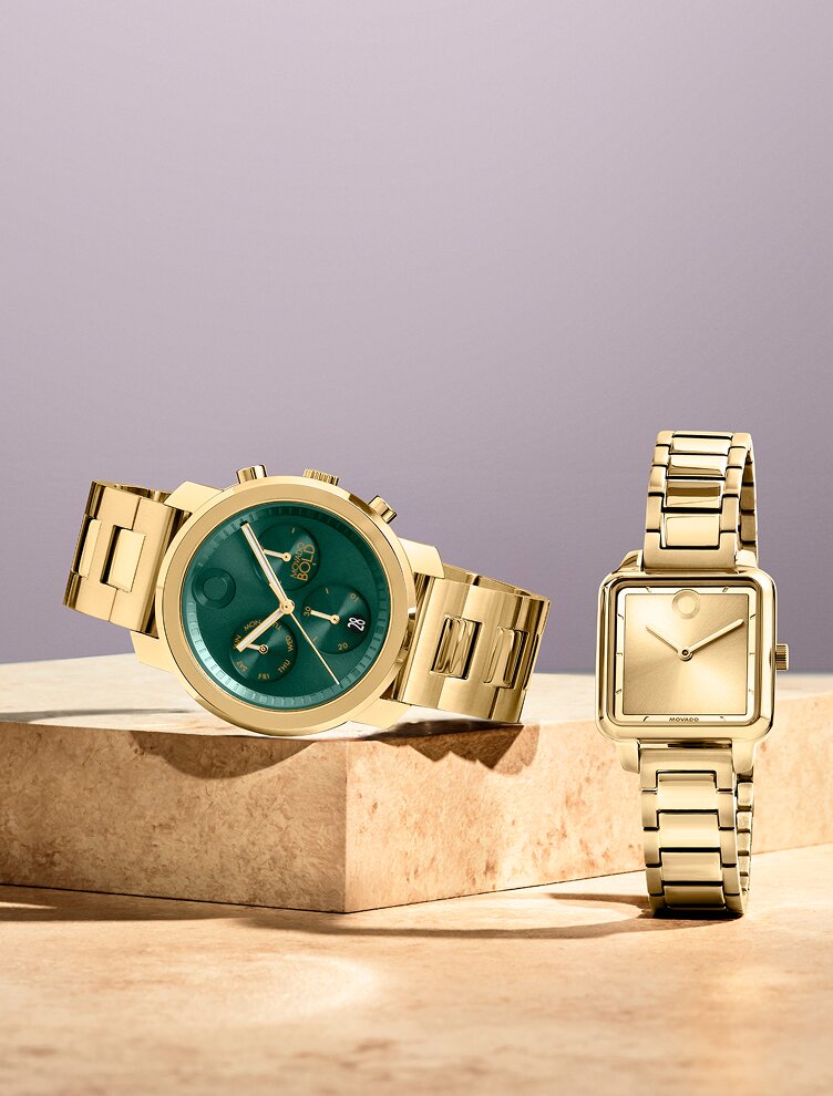 Movado Trend his and her gold bracelets