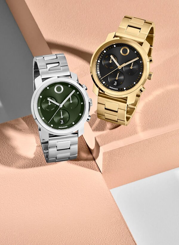 Movado Trend Propel green and brown dial chronograph watches