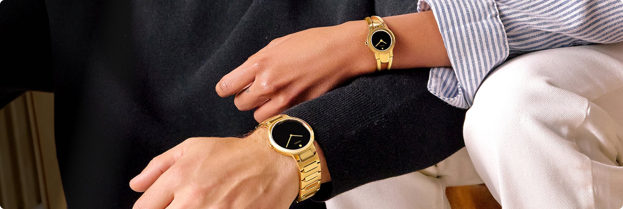 Movado Temo and impresa bangle on models