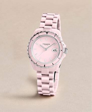 Coach Preston pink ceramic watch