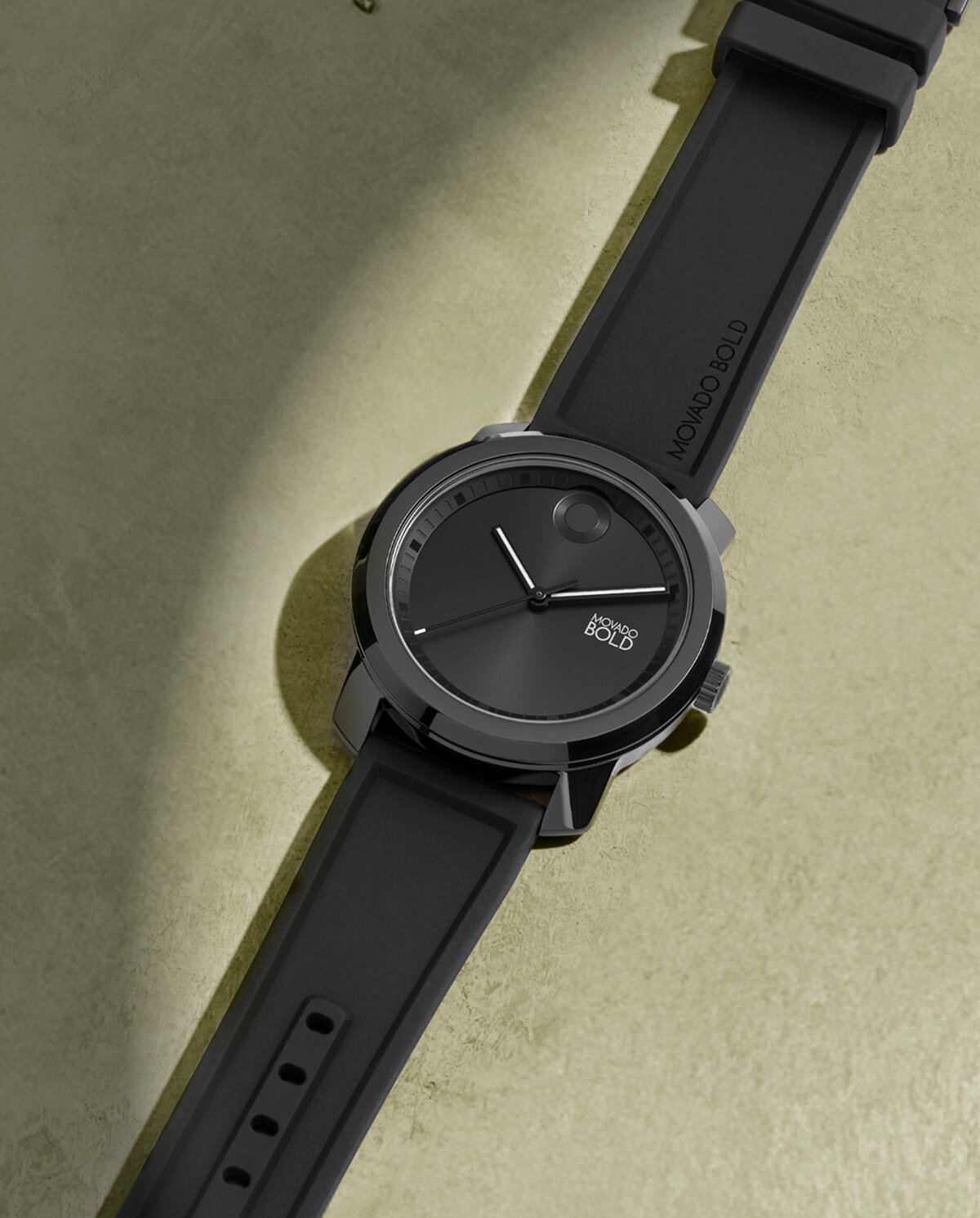 Movado Trend Propel black dial and black silicone strap